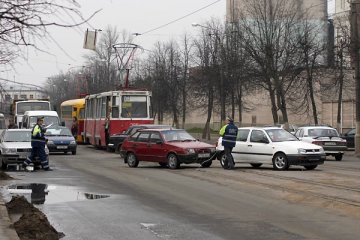 Авария на улице им. М. Гоького. Витебск. Фото Сергея Серебро