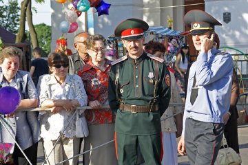 Казачий патруль на фестивале “Звіняць цымбылы і гармонік”. Поставы. Фото Сегрея Серебро