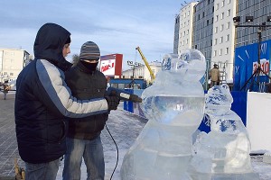 Ледзяныя скульптуры ў Віцебску. Фота Сержука Серабро