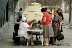 Продажа пива из бочки в СССР