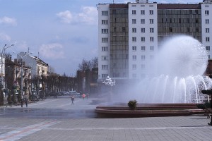 Вясёлка на фантане ў Віцебску. Фота Сержука Серабро