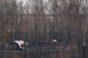 Место катастрофы польского самолета Ту-154  под Смоленском. Фото Сергея Серебро