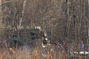 Место катастрофы польского самолета Ту-154  под Смоленском. Фото Сергея Серебро