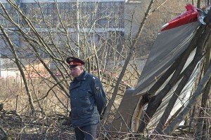 Место катастрофы польского самолета Ту-154  под Смоленском. Фото Сергея Серебро