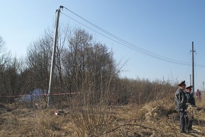 Место катастрофы польского самолета Ту-154  под Смоленском. Фото Сергея Серебро
