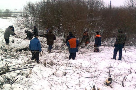 Вырубка кустарников в районе завода БПД. Courtesy photo