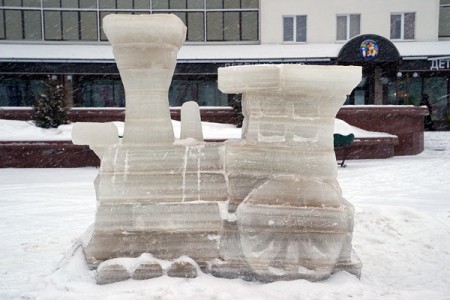 В Витебске прошел открытый конкурс ледяных фигур. Фото Сергея Серебро