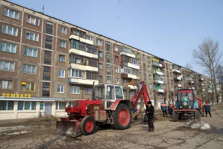 Топпинг тополей на улице Терешковой. Фото Сергея Серебро