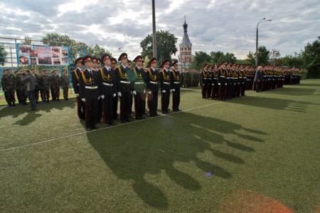 Торжественный церемониал открытия Витебского кадетского училища в поселке Лужесно под Витебском. Фото Сергея Серебро