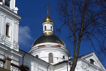 На Свято-Успенском соборе осыпается штукатурка. Фото Сергея Серебро