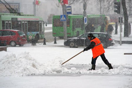 Апрельская метель в Витебске. Фото Серегея Серебро