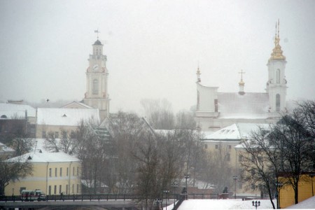 Апрельская метель в Витебске. Фото Серегея Серебро