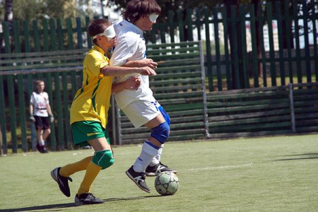 Команда из Витебска победила в чемпионате Беларуси среди незрячих футболистов. Фото Сергея Серебро