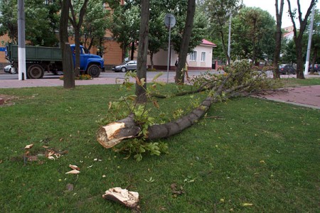 Из-за сильного ветра в Витебске погас вечный огонь. Фото Сергея Серебро