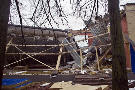 Фотофакт: В Витебске на ДСК обрушилось здание строящегося магазина. Фото Сергея Серебро