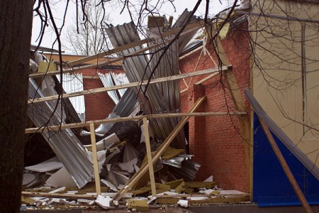 Фотофакт: В Витебске на ДСК обрушилось здание строящегося магазина. Фото Сергея Серебро