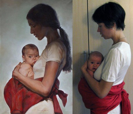 Постановочная фотокопия картины «Mother & Child» Francesca Strino