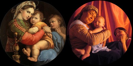 Постановочная фотокопия картины «Madonna della seggiola» Raffaello Sanzio da Urbino