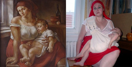Постановочная фотокопия картины «Мать и дитя» Николай Пятахин