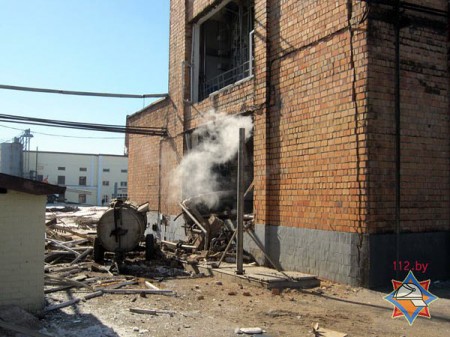 Взрыв на Лынтупском спиртзаводе. Фото МЧС