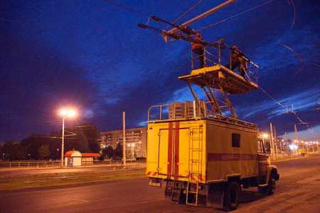 У Віцебску рыхтуюцца да пуска новых тралейбусных маршрутаў. Фота Сержука Серабро