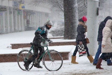 Метель в Витебске. Фото Сергея Серебро