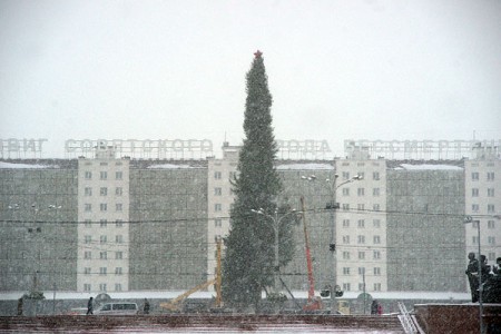 Метель в Витебске. Фото Сергея Серебро