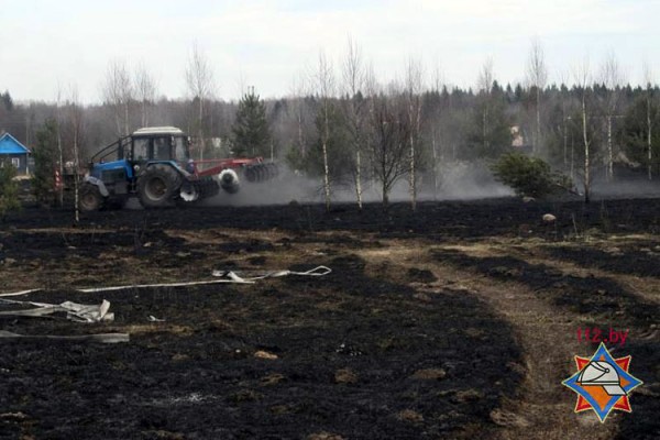 Из-за выжигания травы в Витебской области сгорели четыре постройки. Фото МЧС