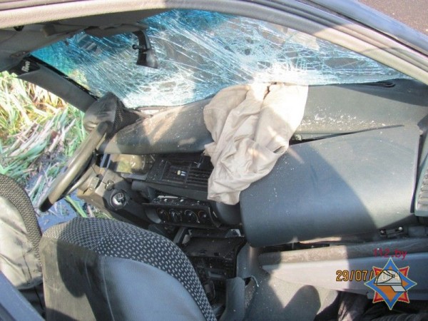 В Шумилинском районе «Renault Safrane» вылетел в кювет, зажало водителя. Фото МЧС