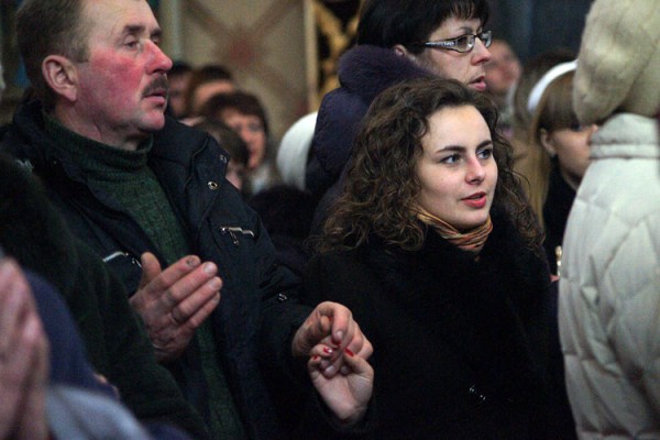 урачыстую Імшу на Божае Нараджэнне ў касцёле св. Антонія Падуанскага ў Паставах. Фота Сержука Серабро