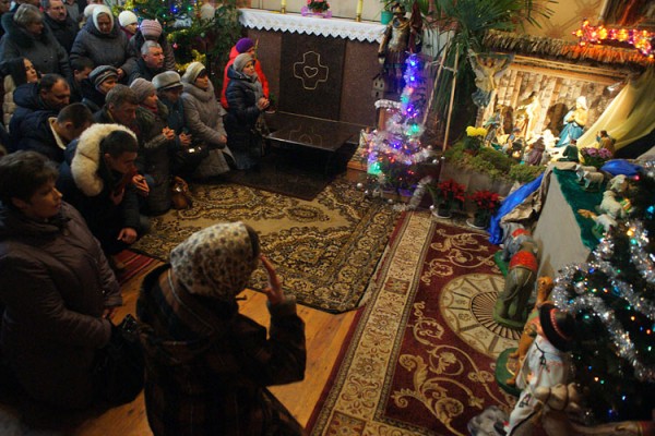 урачыстую Імшу на Божае Нараджэнне ў касцёле св. Антонія Падуанскага ў Паставах. Фота Сержука Серабро