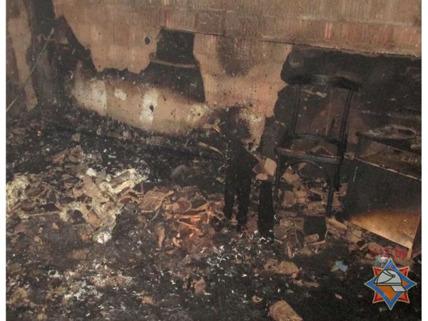Последствія пожара в здании дома престарелых в Витебске. Фото МЧС
