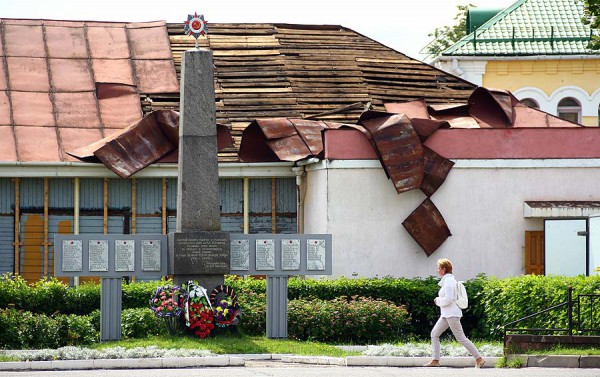 Поврежденный музей Константина Заслонова в Орше. Фото Сергея Слепцова / orshagrad.by