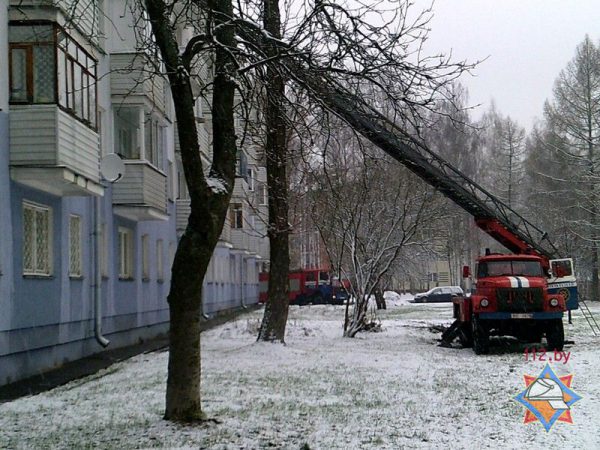 Трех человек спасли на пожаре в Новополоцке, в том числе — трехмесячного малыша. Фото МЧС