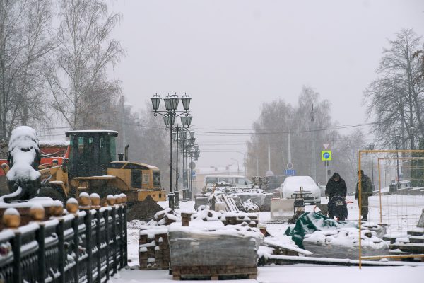 Ноябрьский снегопад в Витебске. Фото Сергея Серебро