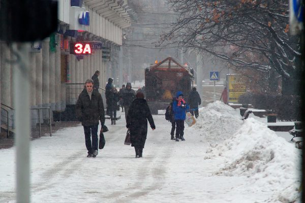 Ноябрьский снегопад в Витебске. Фото Сергея Серебро