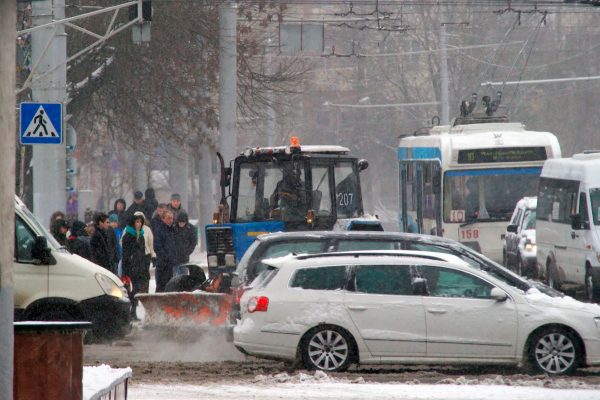 Ноябрьский снегопад в Витебске. Фото Сергея Серебро