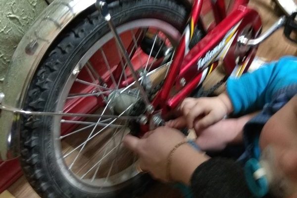 В Витебске пальчик двухлетнего ребенка зажало в механизме велосипеда, освободить его смогли только спасатели. Фото МЧС