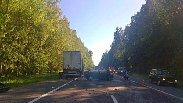 Женщина погибла в результате столкновения легковушки с фурой в Докшицком районе. Фото СК