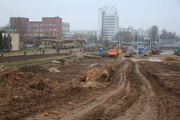 Строительство продолжения проспекта Строителей до Билево. Фото Игоря Матвеева