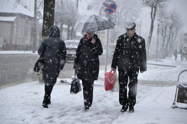 Сильный снегопад в Дубровно. Фото dubrovno.by