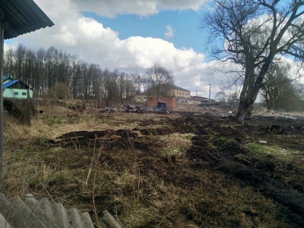 Пожар в Осинторфе. Фото Витебского ГПЛХО