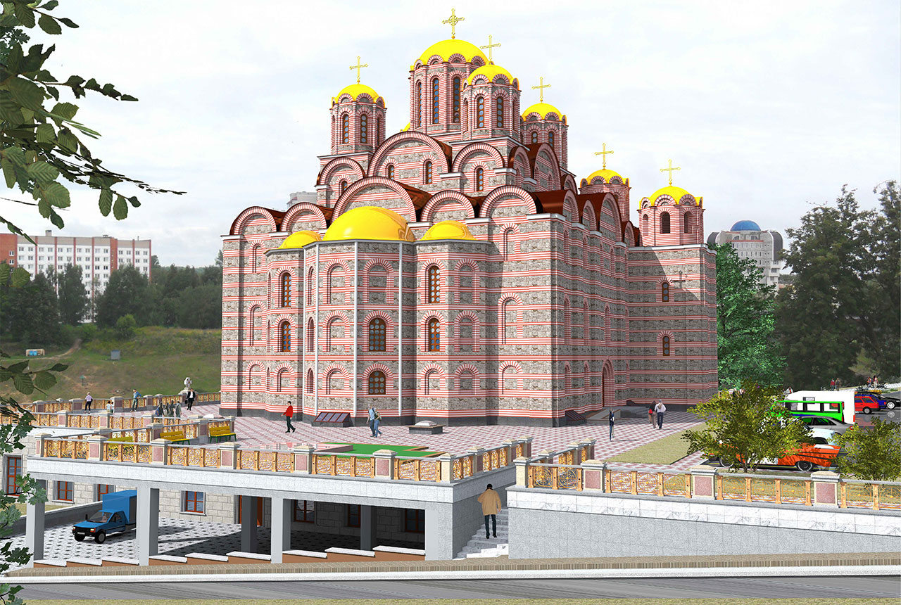 Вид на будущий Софийский собор в Витебске с юга