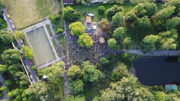 Выступление Светланы Тихановской на митинге в Витебске. Courtesy Photo