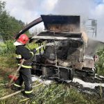 Во время «Дожинок» сгорел комбайн в Верхнедвинском районе