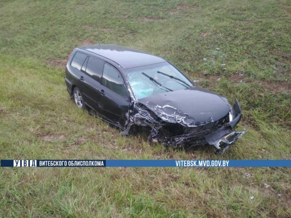 В Витебском районе пьяный на «Mitsubishi Lancer»  устроил лобовое столкновение при обгоне. Фото ГАИ