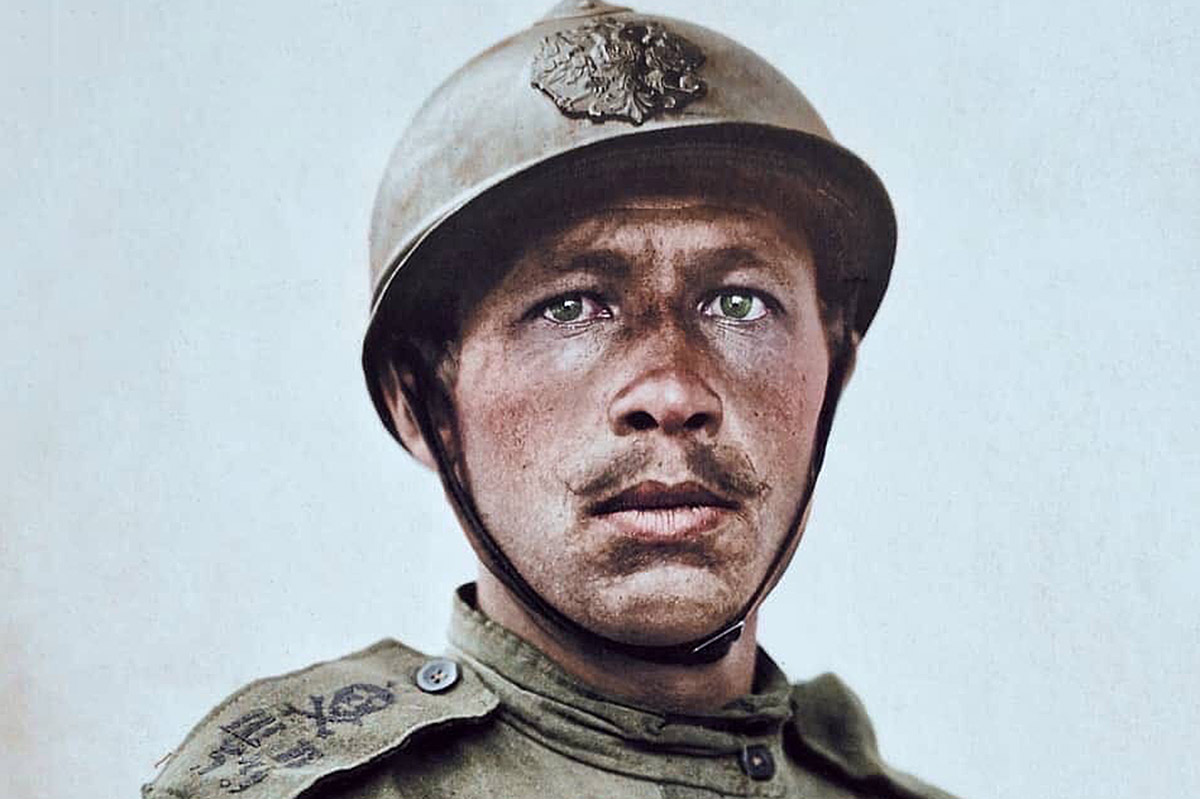 Солдат Первой мировой войны. Фото неизвестного фотографа / колоризация Юлиуса Яскелайнена