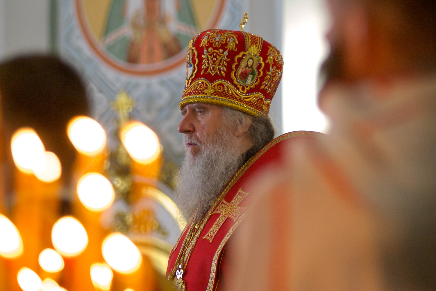 Праздничного Пасхального богослужения в Свято-Успенском кафедральном соборе Витебска. Фото Сергея Серебро