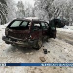 Две легковушки столкнулись на заснеженной дороге в Полоцком районе