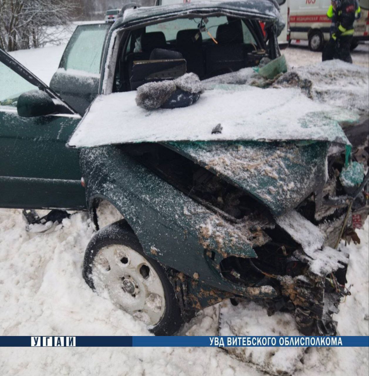 В Полоцком районе фура вынесла «Audi» с дороги. Фото ГАИ